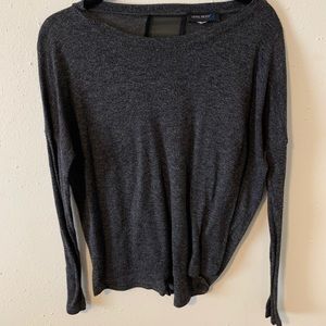 Simple dark grey long sleeve T shirt